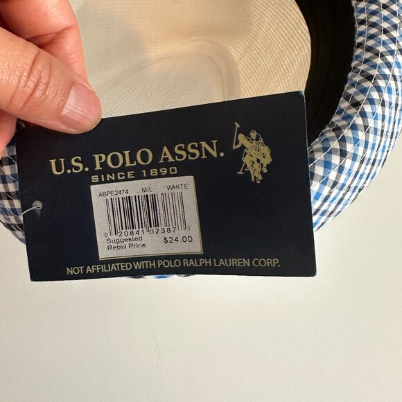 U.S. POLO ASSN. | Men’s Fedora Hat  | White, Blue | M/L - Picture 4 of 11